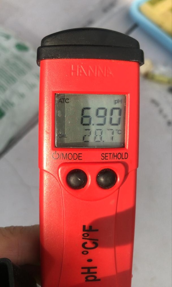 AHAponics water pH testing